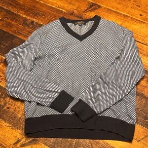 Brooks Brothers Men's Navy Blazer Cotton Stretch V-Neck Sweater size medium